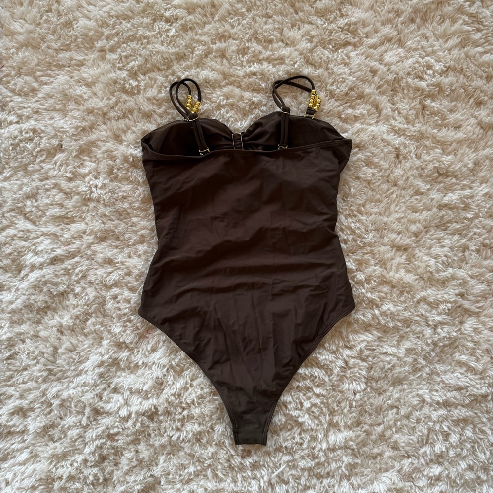 NWT Brown and gold swimsuit Women’s size (12) XL - Picture 4 of 4